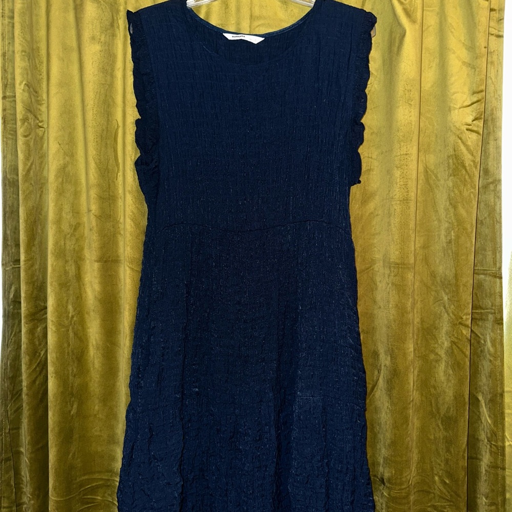 Elegant Navy Blue Sleeveless Dress